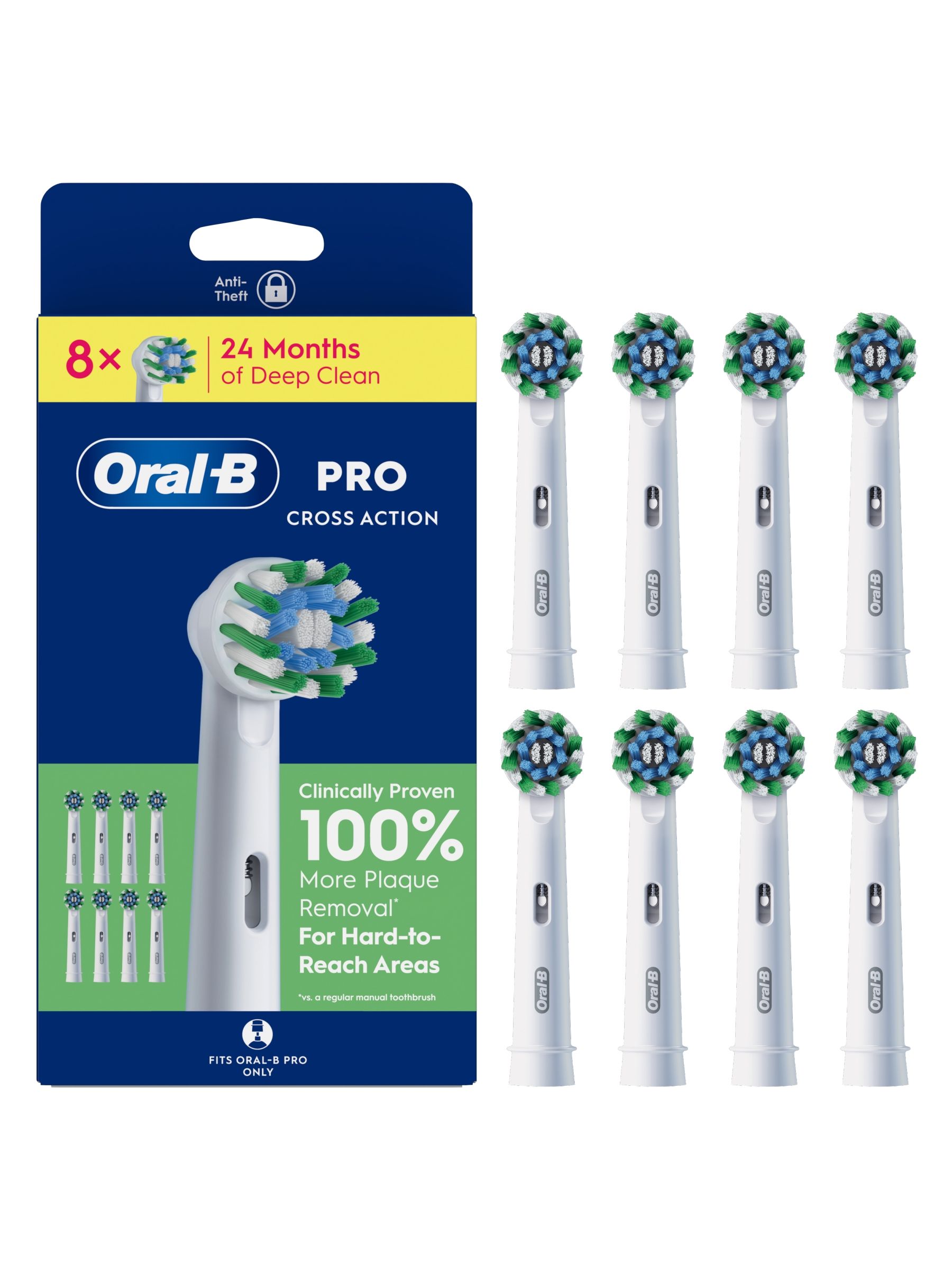 Oral-B Pro Cross Action Replacement Toothbrush Head Ð Pack Of 8 - Image 7