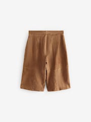 Tan Brown Real Suede Jort Shorts - Image 7 of 9