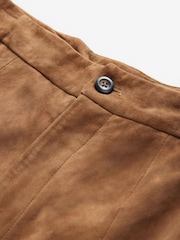 Tan Brown Real Suede Jort Shorts - Image 8 of 9