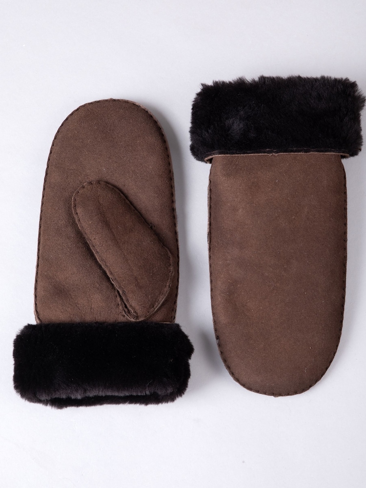 Lakeland Leather Light Brown Ladies Classic Winter Sheepskin Mittens - Image 1 of 6