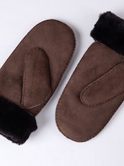 Lakeland Leather Light Brown Ladies Classic Winter Sheepskin Mittens - Image 3 of 6