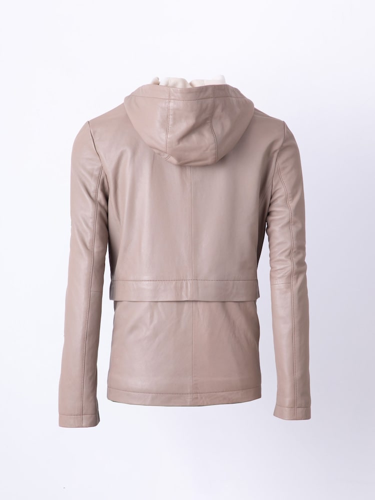 Lakeland Leather Cream Helton Hooded Jacket - Image 4 of 8