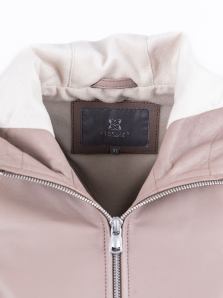 Lakeland Leather Cream Helton Hooded Jacket - Image 6 of 8