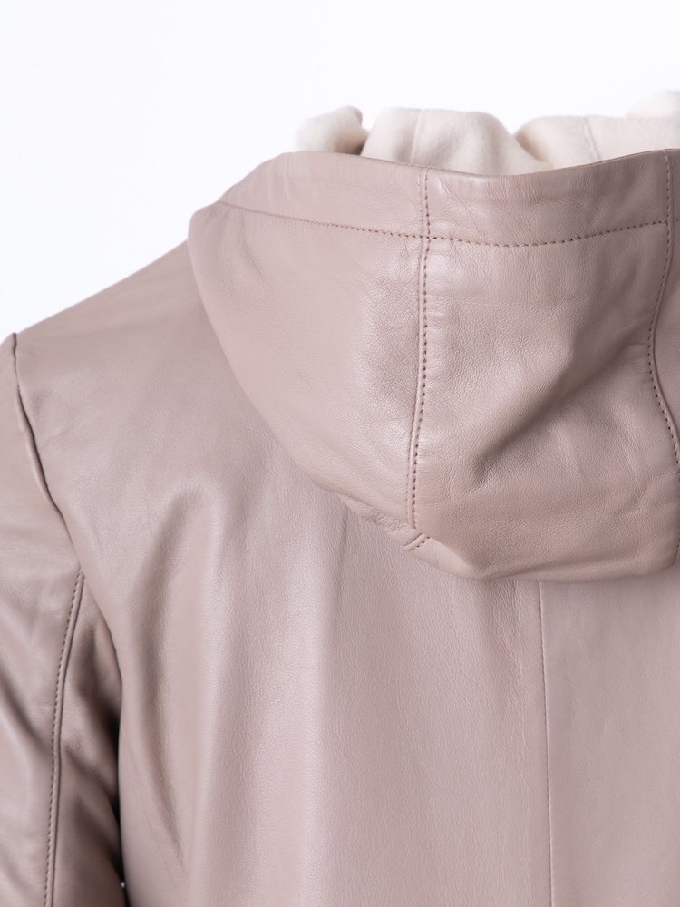 Lakeland Leather Cream Helton Hooded Jacket - Image 7 of 8