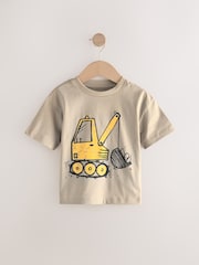 Yellow Digger 100% Cotton Short Sleeve Graphic Print T-Shirt (3mths-8yrs) - Image 1 of 4