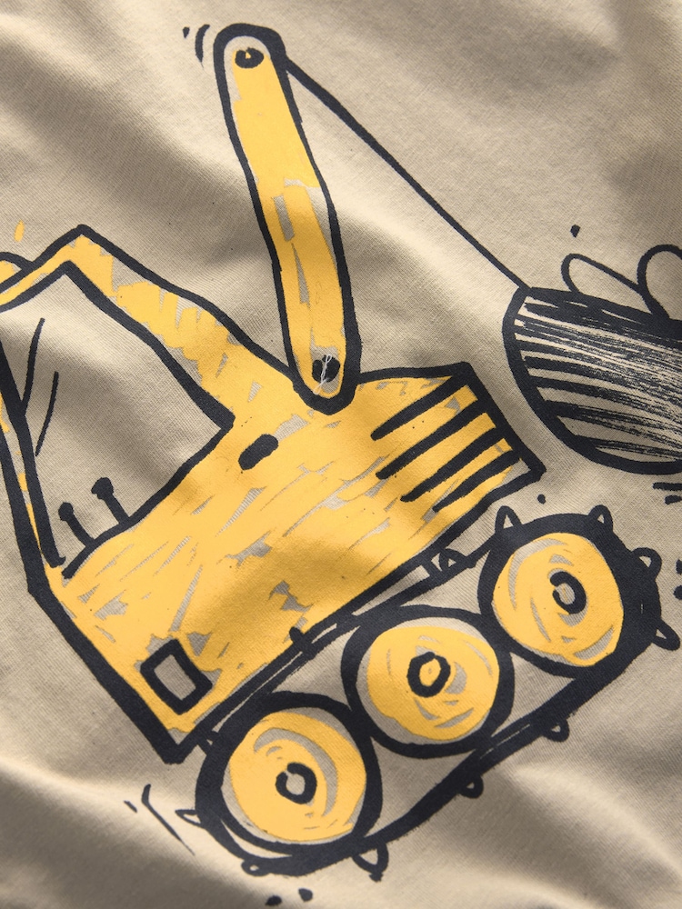 Yellow Digger 100% Cotton Short Sleeve Graphic Print T-Shirt (3mths-8yrs) - Image 4 of 4