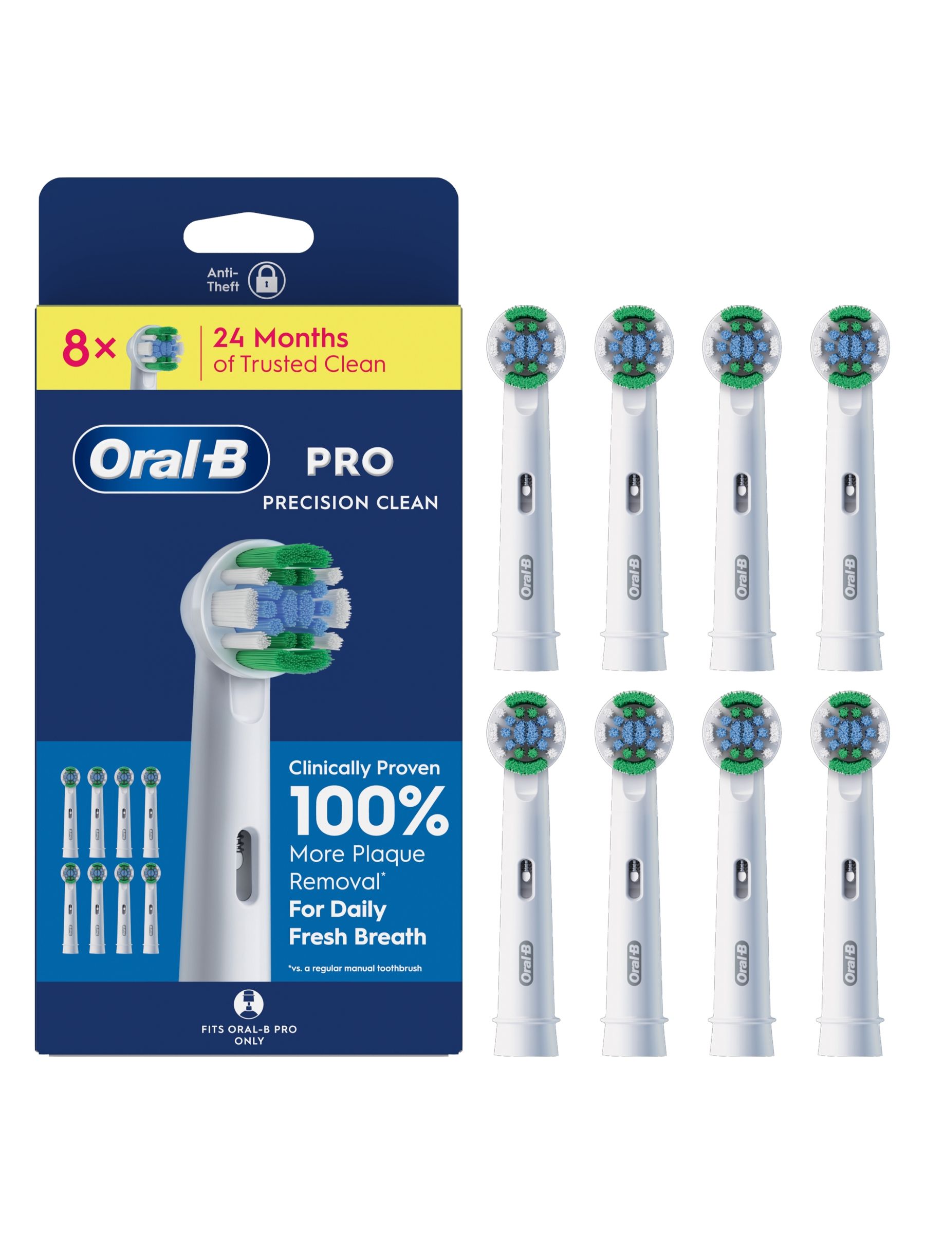 Oral-B Green/Yellow Pro Precision Clean Toothbrush Heads, 8 Counts - Image 9