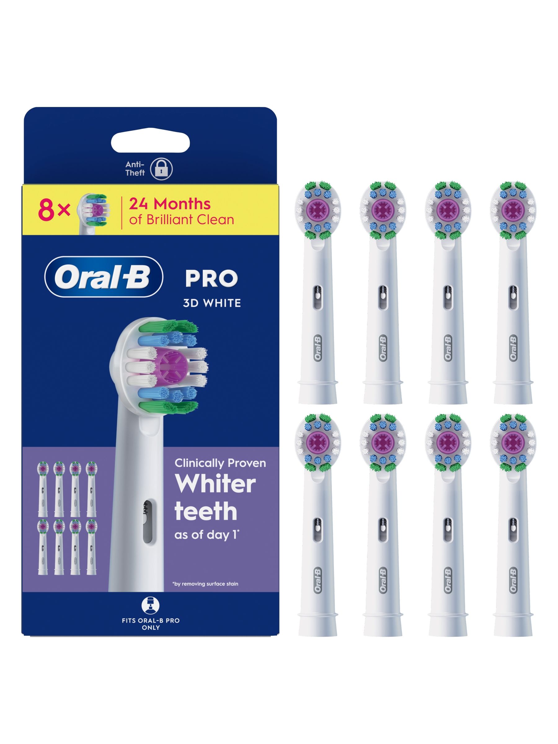 Oral-B Pro 3D White Toothbrush Heads, Pack of 8 Counts, Suitable for Mailbox - Image 10