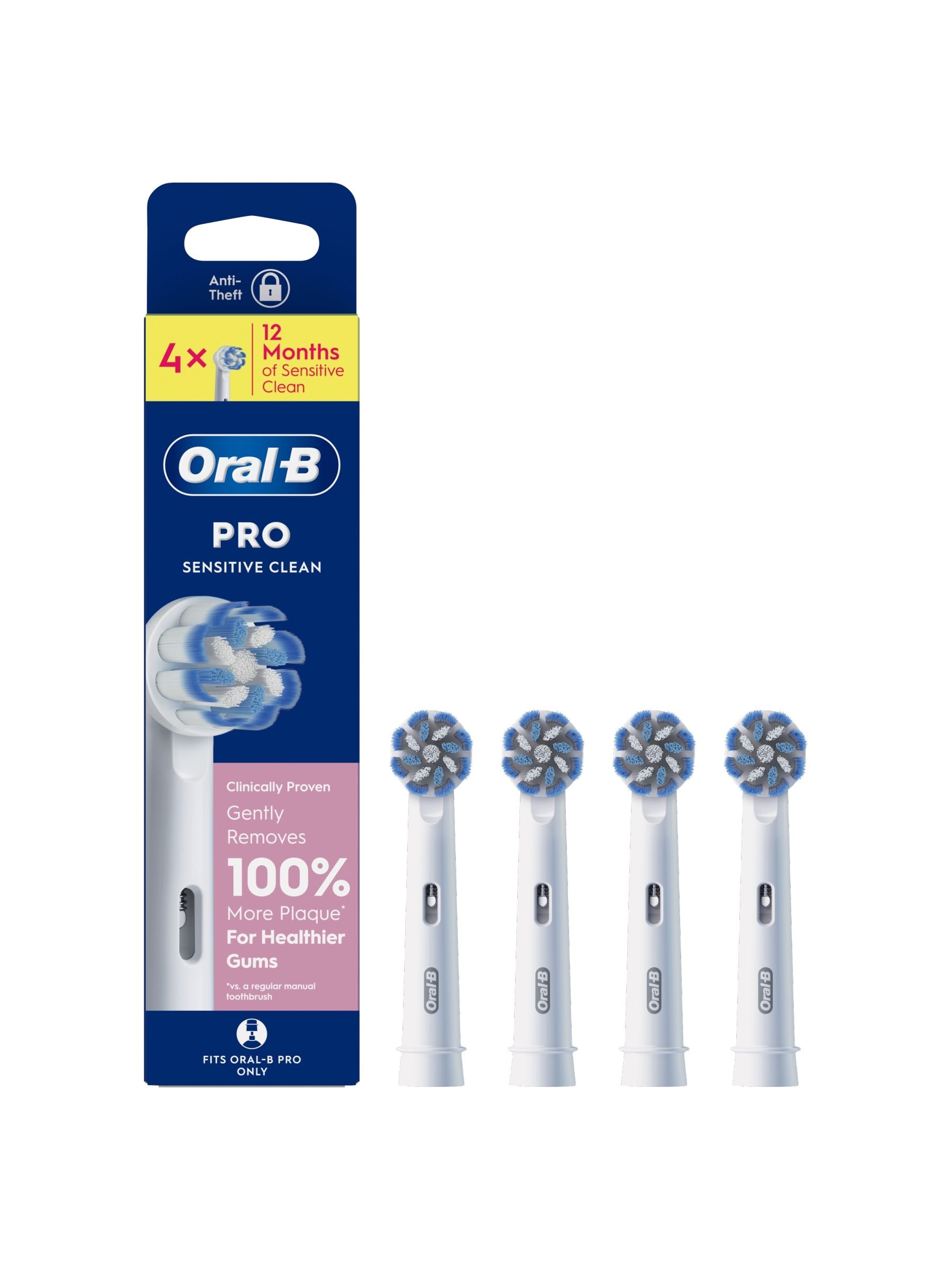Oral-B PRO Sensitive Clean Soft Bristle Replacement Head Brushes. 4 Pack - White - Image 18