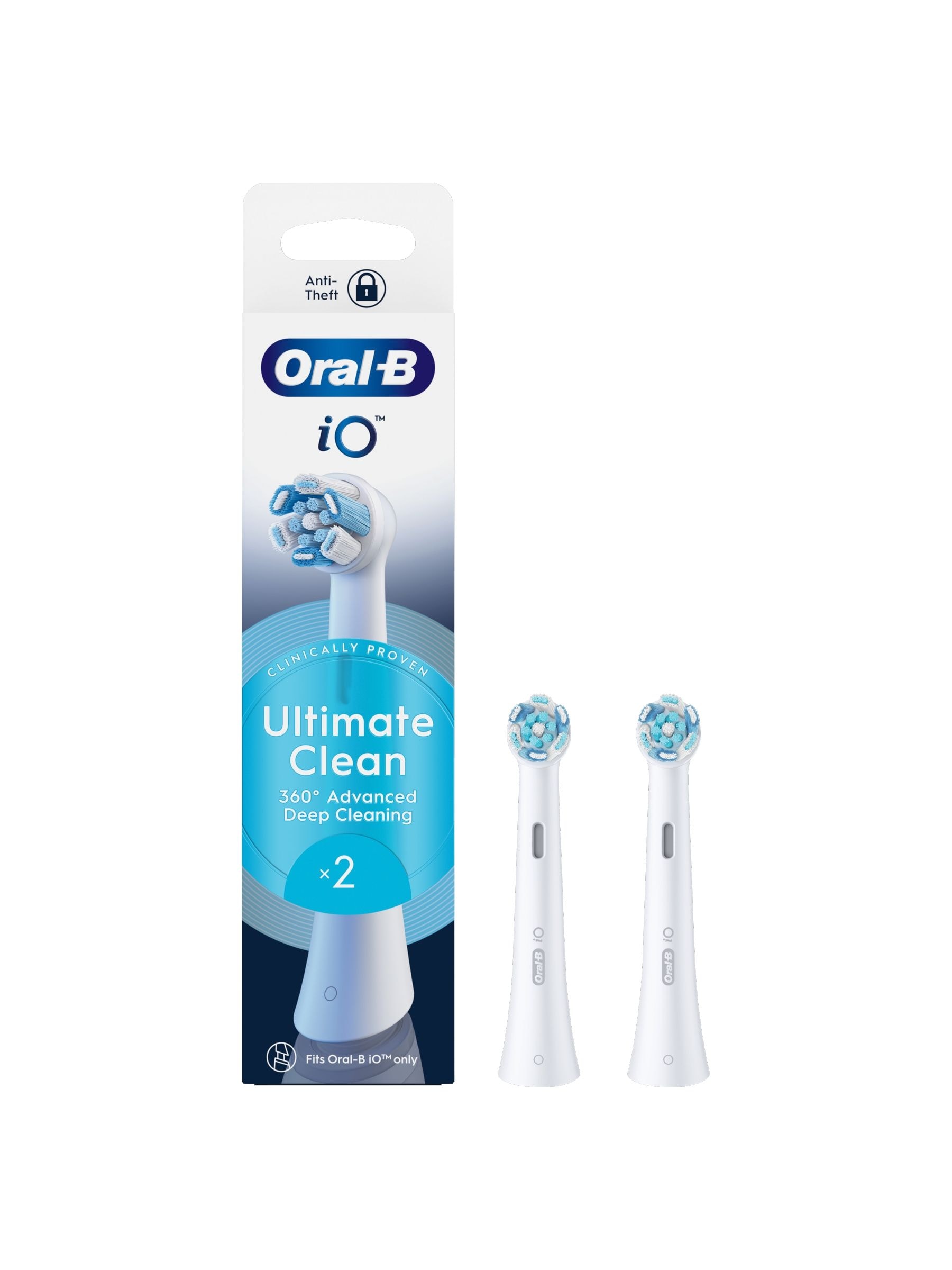 Oral-B iO Ultimate Clean Replacement Toothbrush Heads - White - 2 Pack - Image 9