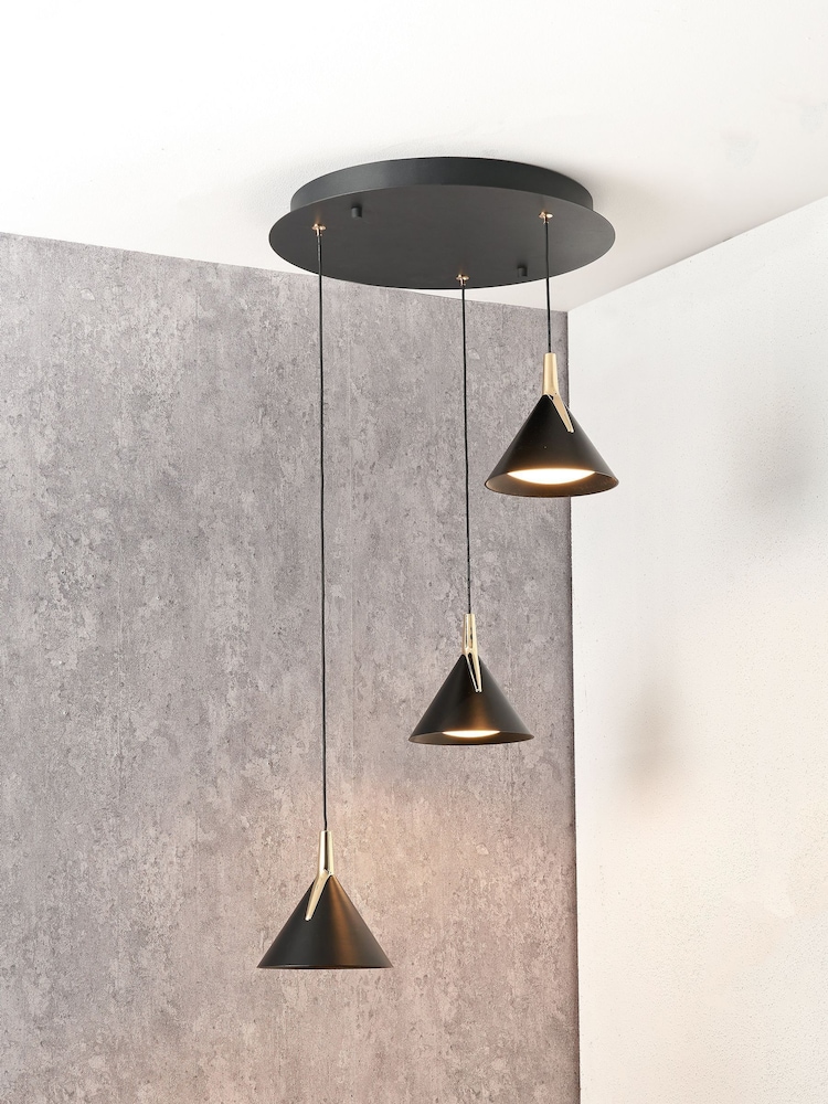 Pacific Lifestyle Black Multi Drop LED Pendant Ceiling Light - Image 1 of 6