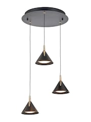 Pacific Lifestyle Black Multi Drop LED Pendant Ceiling Light - Image 5 of 6
