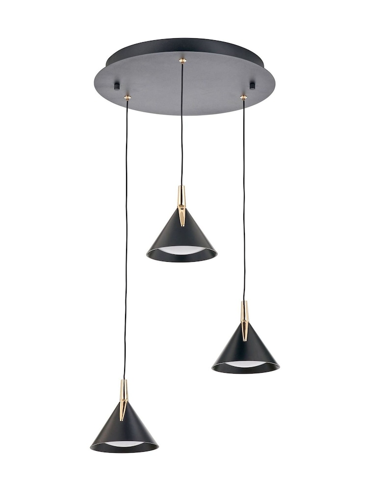 Pacific Lifestyle Black Multi Drop LED Pendant Ceiling Light - Image 6 of 6