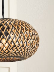 Pacific Lifestyle Black Rattan Pendant Ceiling Light - Image 2 of 6