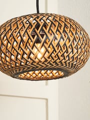 Pacific Lifestyle Black Rattan Pendant Ceiling Light - Image 3 of 6