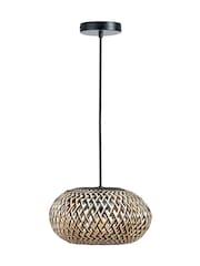 Pacific Lifestyle Black Rattan Pendant Ceiling Light - Image 5 of 6