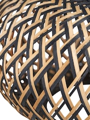 Pacific Lifestyle Black Rattan Pendant Ceiling Light - Image 6 of 6