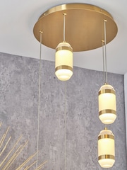 Pacific Lifestyle Gold LED Multi Drop Pendant Ceiling Light - Image 2 of 6