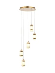 Pacific Lifestyle Gold LED Multi Drop Pendant Ceiling Light - Image 4 of 6