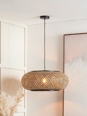 Pacific Lifestyle Black Rattan Large Pendant Ceiling Light - Image 1 of 6