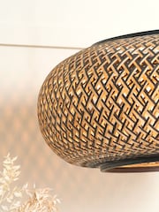 Pacific Lifestyle Black Rattan Large Pendant Ceiling Light - Image 2 of 6
