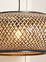 Pacific Lifestyle Black Rattan Large Pendant Ceiling Light - Image 3 of 6