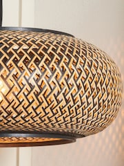 Pacific Lifestyle Black Rattan Large Pendant Ceiling Light - Image 4 of 6