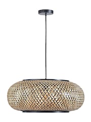 Pacific Lifestyle Black Rattan Large Pendant Ceiling Light - Image 5 of 6