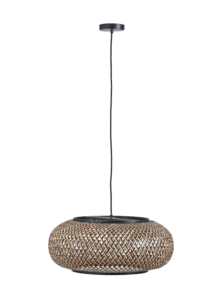 Pacific Lifestyle Black Rattan Large Pendant Ceiling Light - Image 6 of 6