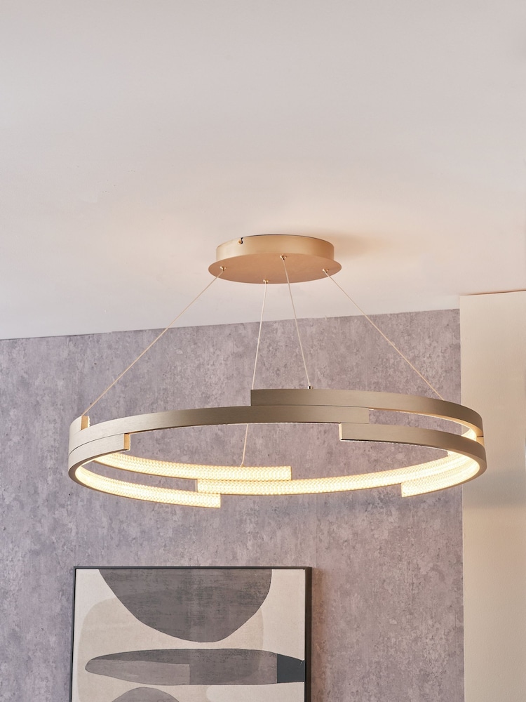 Pacific Lifestyle Gold Metal LED Ring Pendant Ceiling Light - Image 1 of 6