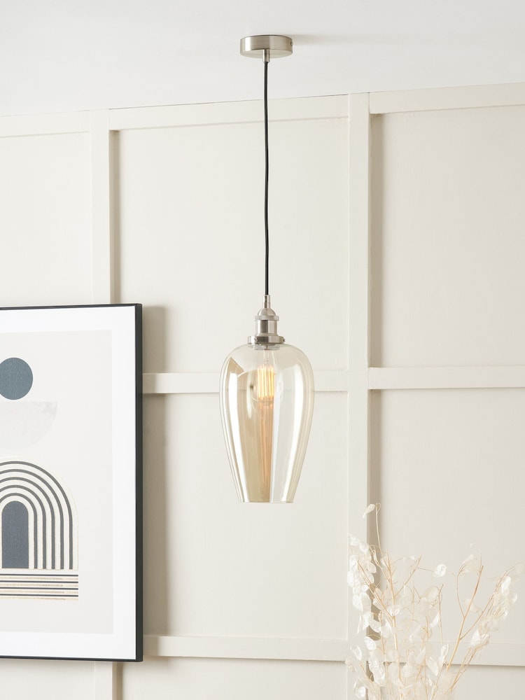 Pacific Lifestyle Natural Metal and Lustre Glass Pendant Ceiling Light - Image 1 of 6 Pacific Lifestyle Natural Metal and Lustre Glass Pendant Ceiling Light - Image 1 of 6