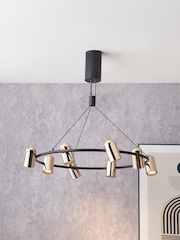 Pacific Lifestyle Gold Metal 8 Light LED Pendant Ceiling Light - Image 1 of 6