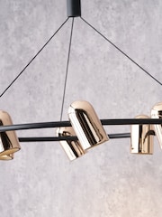 Pacific Lifestyle Gold Metal 8 Light LED Pendant Ceiling Light - Image 4 of 6