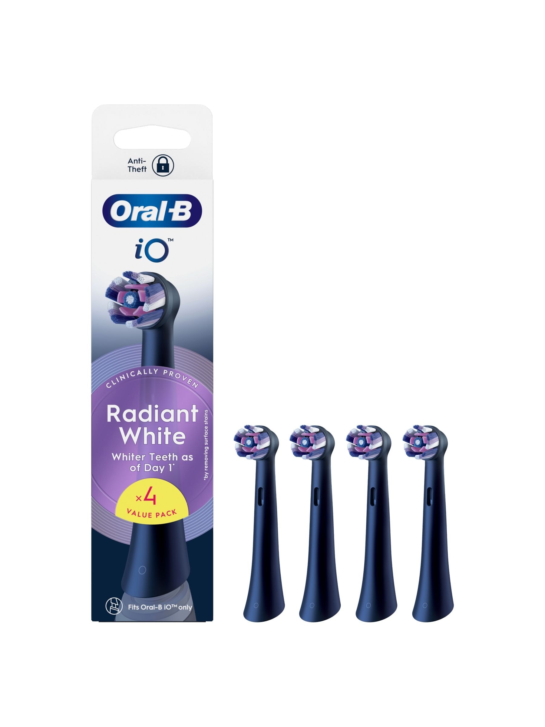 Oral-B iO Replacement Toothbrush Heads Black Pack of 4 Radiant White - Image 14