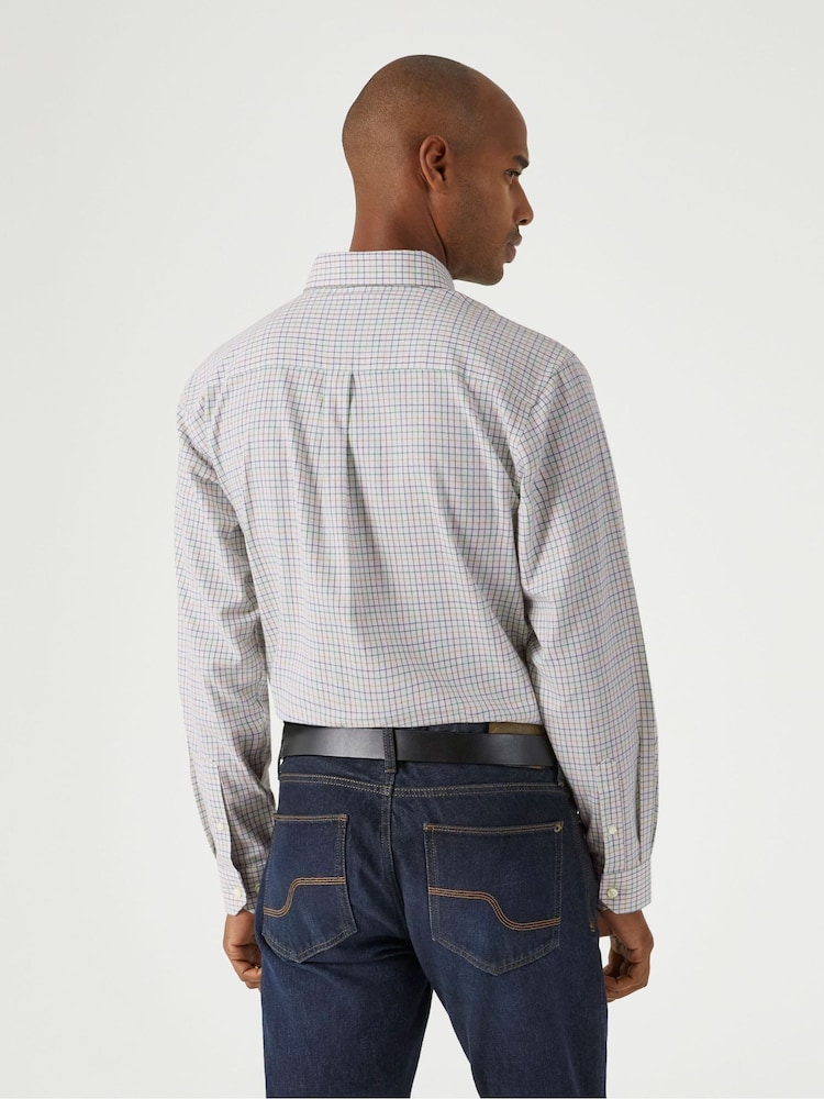Skopes Multi/Cream Tattersall Check Regular Fit Casual 100% Cotton Shirt - Image 2 of 5