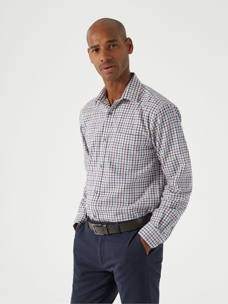 Skopes Green/Red/Blue Check Regular Fit Casual 100% Cotton Shirt - Image 1 of 5