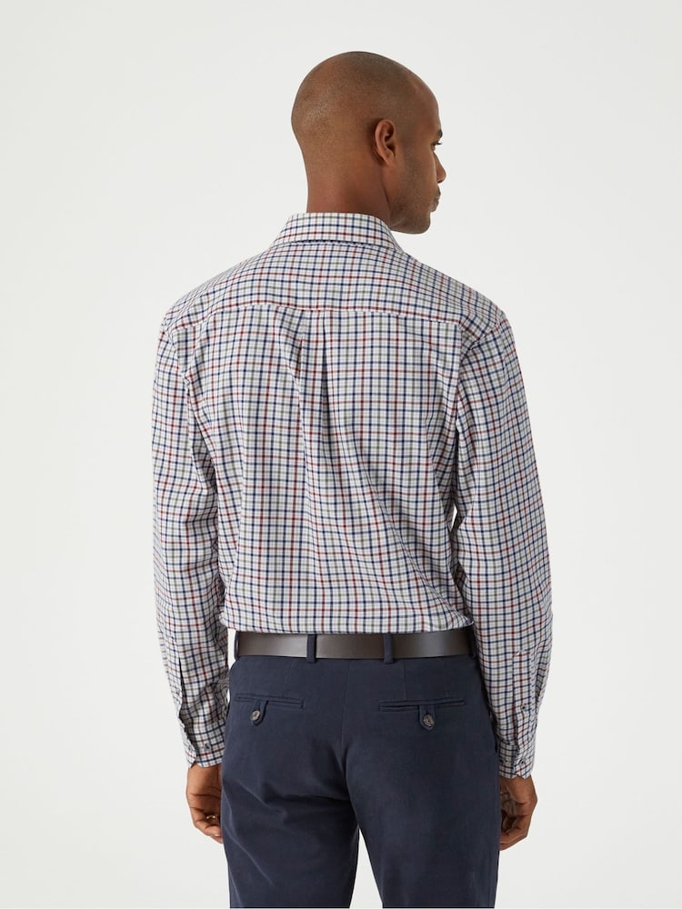 Skopes Green/Red/Blue Check Regular Fit Casual 100% Cotton Shirt - Image 2 of 5