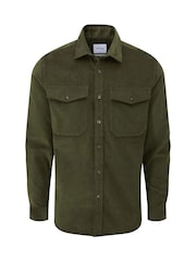 Skopes Green Regular Fit Casual Corduroy Overshirt - Image 6 of 7