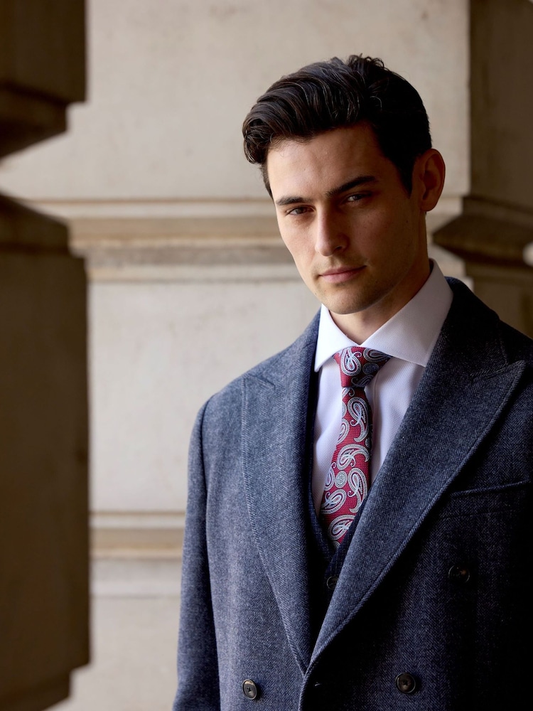 Skopes Grey Edgely Herringbone Overcoat - Image 2 of 7
