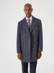 Skopes Grey Edgely Herringbone Overcoat - Image 3 of 7