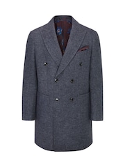 Skopes Grey Edgely Herringbone Overcoat - Image 5 of 7