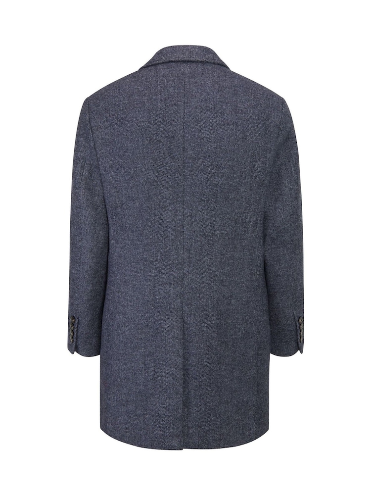 Skopes Grey Edgely Herringbone Overcoat - Image 6 of 7