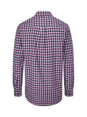 Skopes Berry/Navy Blue Gingham Check Regular Fit Casual 100% Cotton Shirt - Image 5 of 5