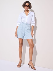 Friends Like These Mid Blue Denim Bermuda 100% Cotton Shorts - Image 2 of 4