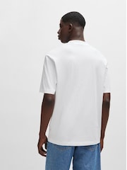 HUGO White Logo Patch 100% Cotton Jersey T-Shirt - Image 3 of 6
