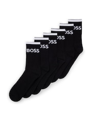 BOSS Black Stripe Sporty 6 Pack Ribbed Socks - Image 1 of 3