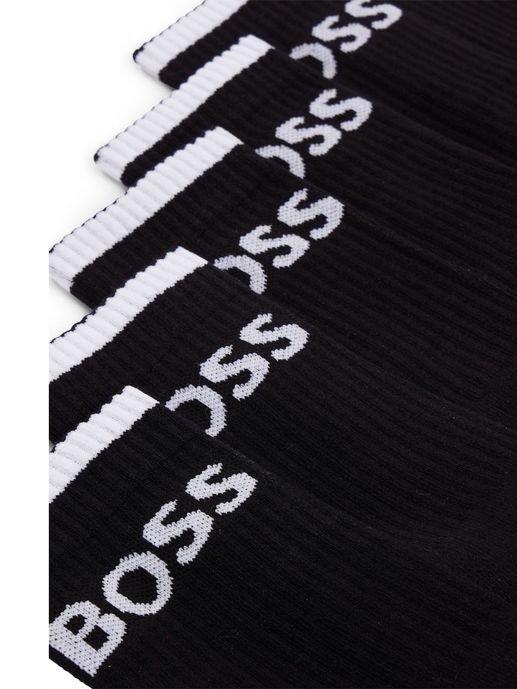 BOSS Black Stripe Sporty 6 Pack Ribbed Socks - Image 3 of 3