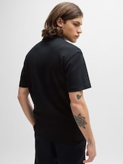 HUGO Black Signature Stacked Logo 100% Cotton Polo Shirt - Image 2 of 7