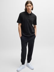 HUGO Black Signature Stacked Logo 100% Cotton Polo Shirt - Image 6 of 7