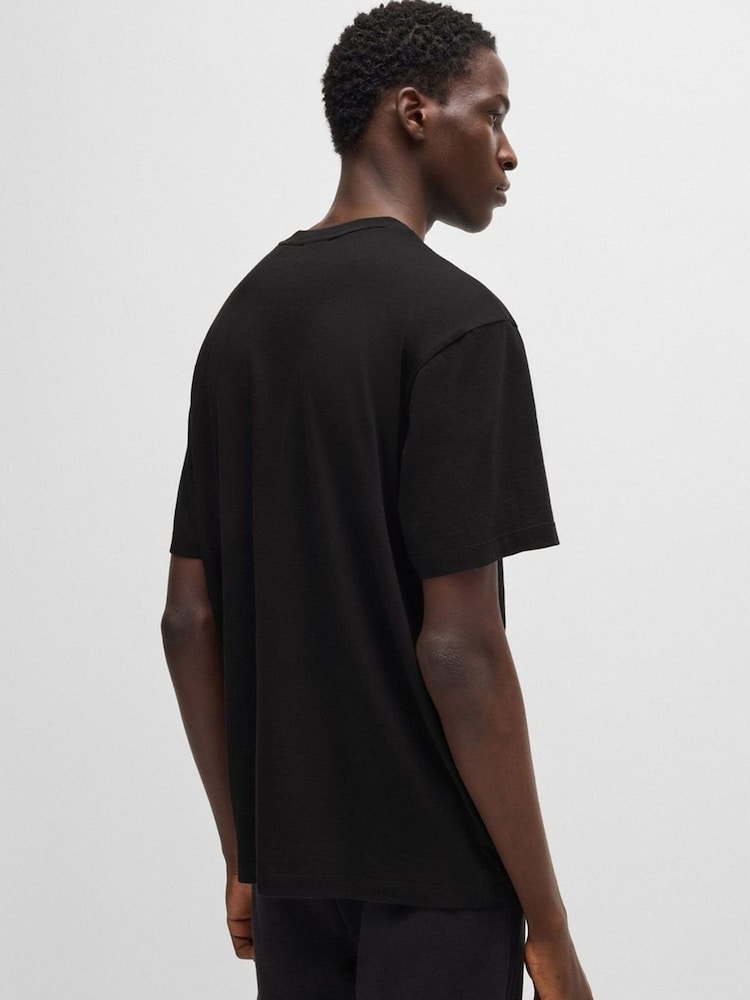 HUGO Black Cotton Jersey T-Shirt with Logo - Image 2 of 3